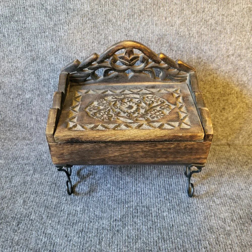 Intricately Carved Wooden Box